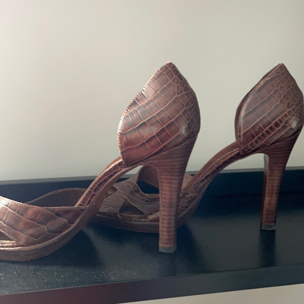 Ralph Lauren 4 1/2” heel brown leather D’Orsay